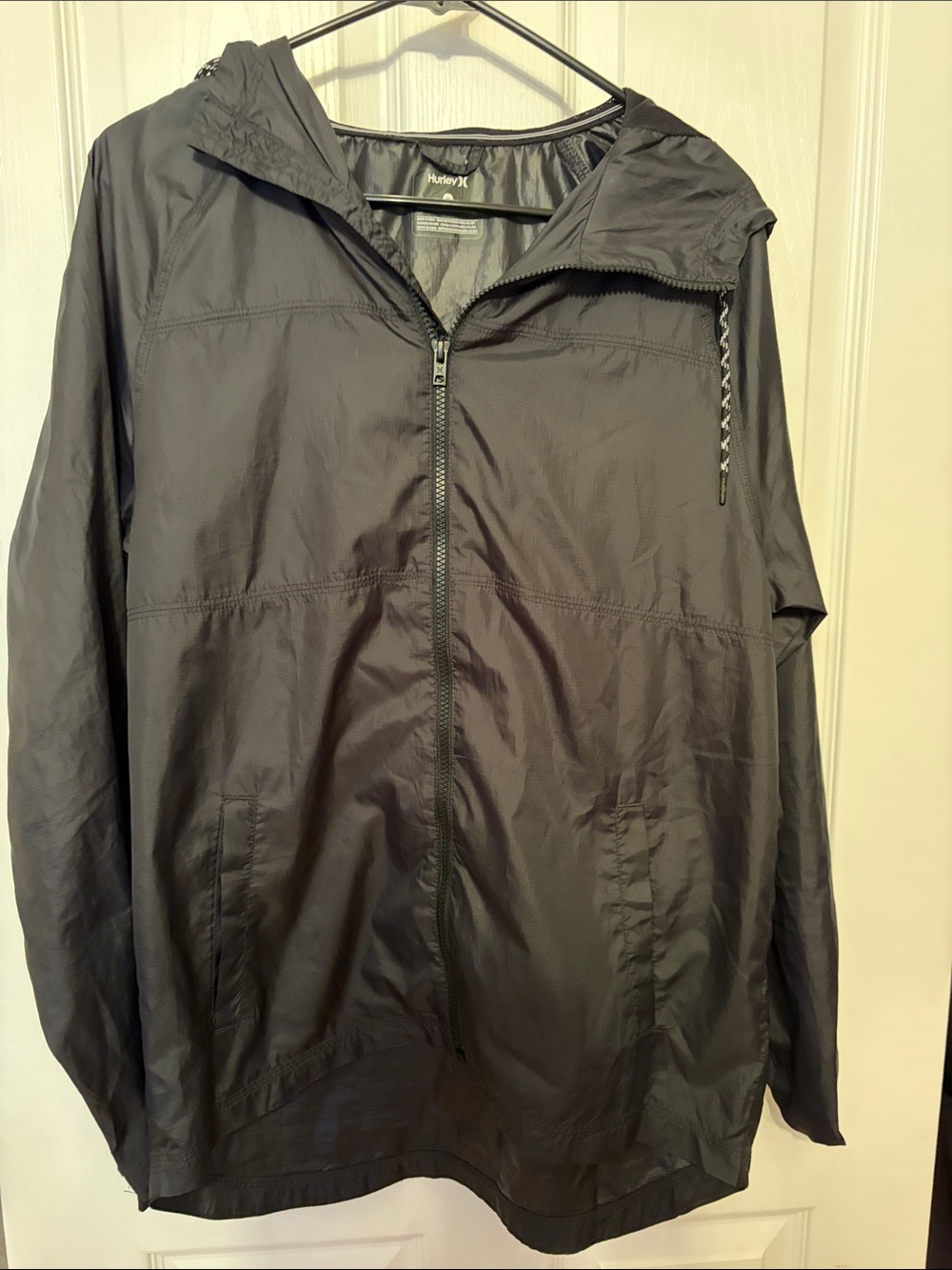 Hurley Men's Black Hooded Windbreaker Jacket